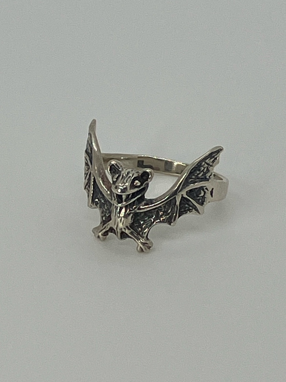 Vtg 925 Sterling Silver Realistic Bat Ring Size 6.5